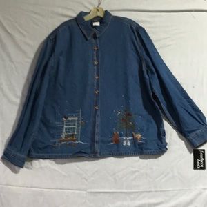 Southern lady denim embroidered jacket